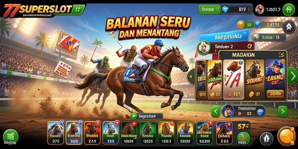 Tampilan gameplay seru balapan mobil di 77SUPERSLOT.