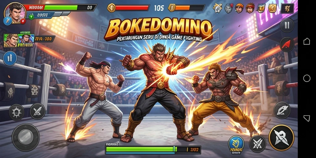 Tampilan menarik dari gameplay BOKEDOMINO yang penuh aksi.