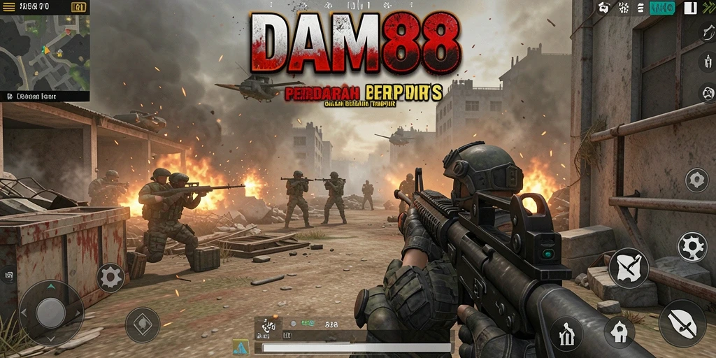 Screenshot gameplay dari DAM88 menampilkan aksi tembak-menembak yang seru.