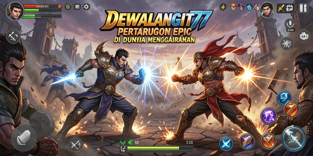 Tangkapan layar gameplay mempertunjukkan aksi bertarung yang intens.