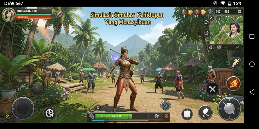 Tampilan gameplay DEWI567 yang penuh warna dan detail.