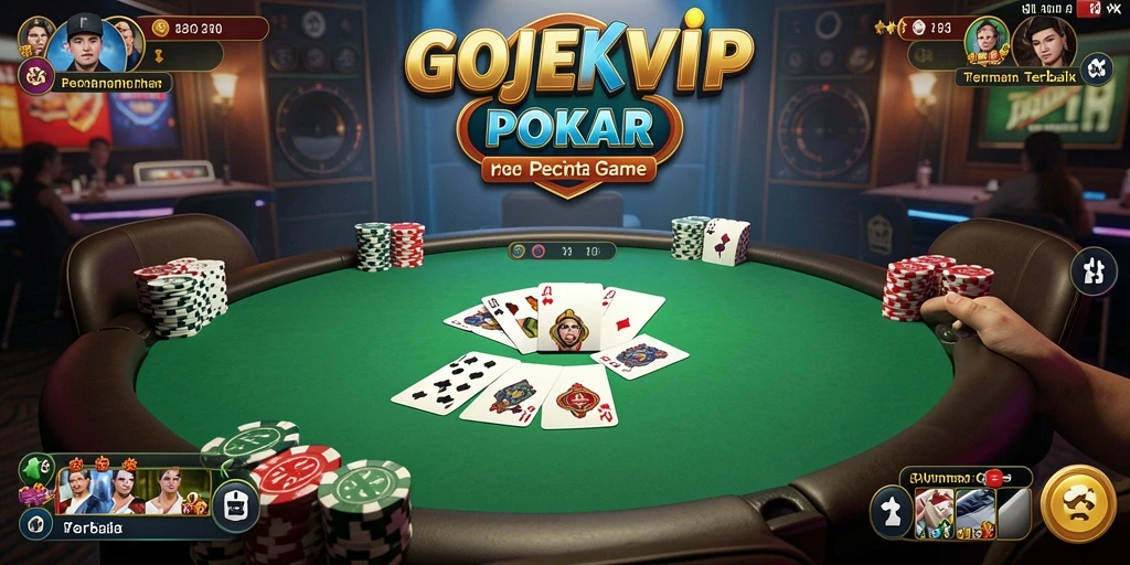 Menampilkan gameplay seru dari aplikasi Poker GOJEKVIP.