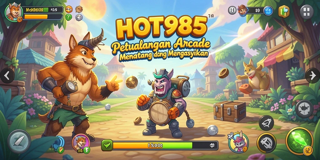 Menampilkan gameplay seru HOT985 di level menantang.