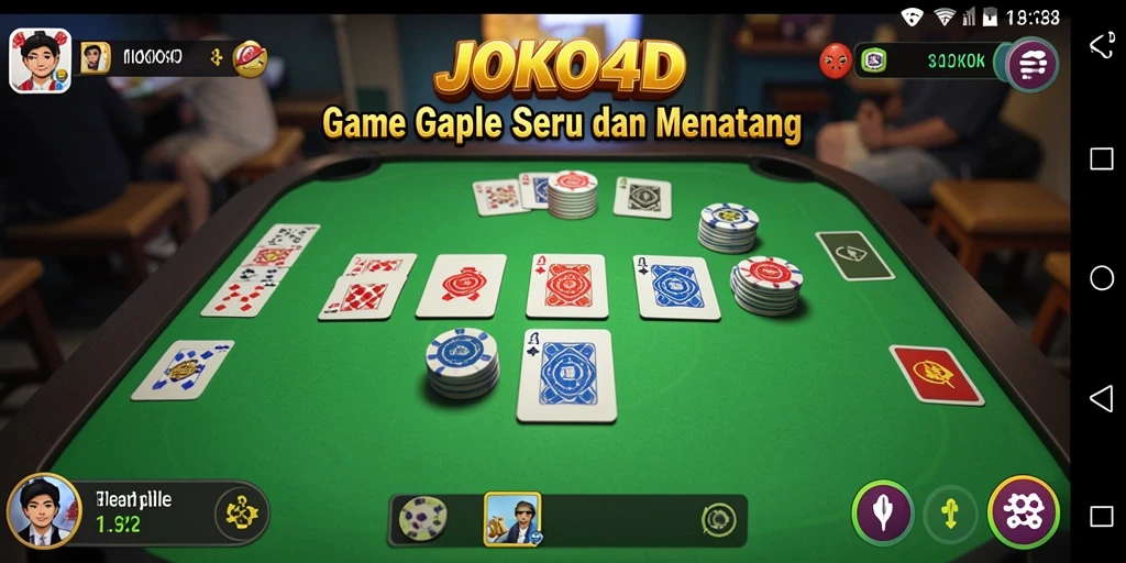 Tampilan gameplay seru dalam aplikasi JOKO4D yang menghadirkan Gaple.